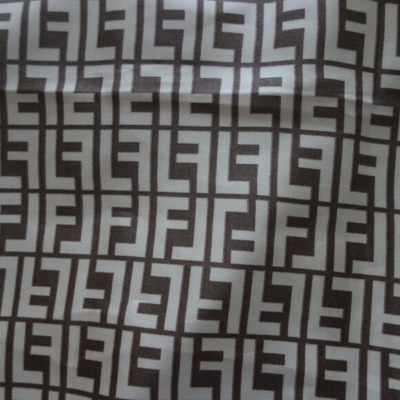 Fendi FF Logo Pattern 100% Polyester Made in Italy Square Scarf - Picture 7 of 9